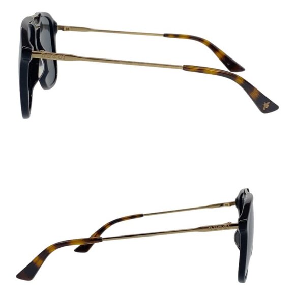 Gucci Black Brown Gold Hardware Plastic Gg0321 S 001 5519 145 Sunglasses main image 9
